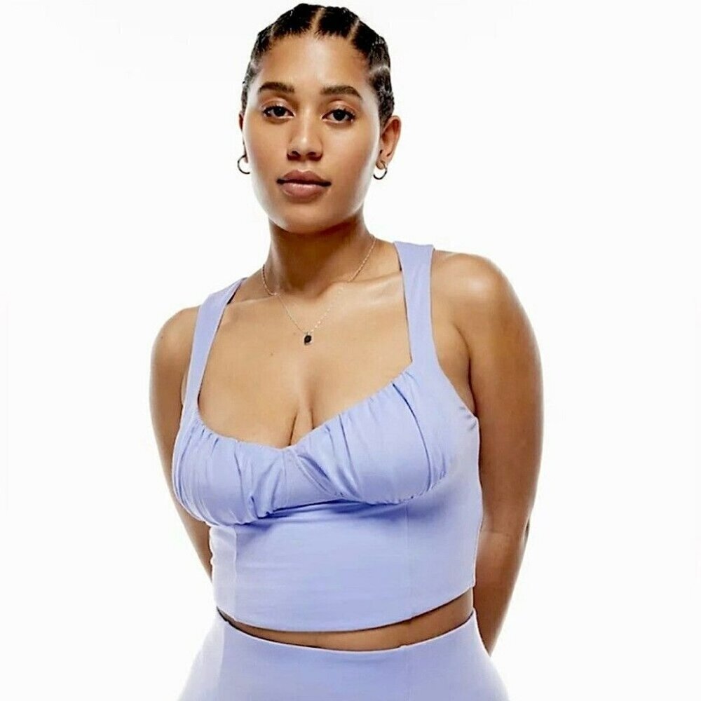 Aritzia Wilfred Gretel Bustier Crop Top Lavender Relux Jersey XS